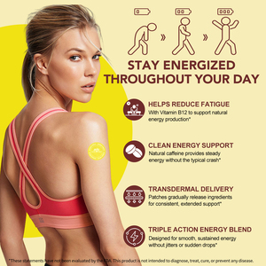 Solotree transdermal chăm sóc sức khỏe các bản vá lỗi tăng cường năng lượng duy trì tập trung chăm sóc sức khỏe cung cấp năng lượng các bản vá lỗi với caffeine & nhân sâm đỏ - Product Image 2