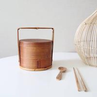 Boîte à lunch en bois de conception circulaire de qualité supérieure Récipient alimentaire écologique avec poignée en bois confortable largement utilisé