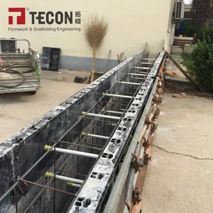 TECON عالية اللدونة و منخفضة التكلفة الخرسانة قالب مؤقت من البلاستيك نظام البناء ملموسة جدار قالب مؤقت من البلاستيك