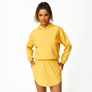 Nuova gonna <span class=keywords><strong>con</strong></span> fondo per telefono <span class=keywords><strong>con</strong></span> tasche laterali maniche per Yoga felpe <span class=keywords><strong>con</strong></span> cappuccio Top Jogger grandi tasche fasce elastiche anteriori - Product Image 3