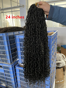 Extensiones de cabello trenzado para mujer, pelo sintético con diseño de Río, Color marrón, degradado, diosa Bohemia - Product Image 6