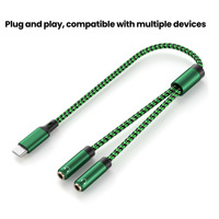 Cable de Audio Trenzado Chapado en Oro de Tipo C a 3.5mm con Micrófono para Altavoz y Auriculares de Computadora Portátil 2 en 1