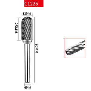 Fresa Rotante in Carburo Tipo A-F a Doppia Scanalatura Cilindrica/Sferica/Conica 6-12mm per Fresatura CNC di Metallo e Lavorazione del Legno - Product Image 5