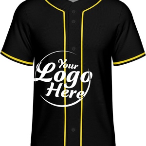 Men Matchjersey Baseball Jersey Solid Shirts Plain Casual Button <b>Down</b> Short Sleeves T-Shirt Sports Uniform S Black _ Clothing - Product Image 1