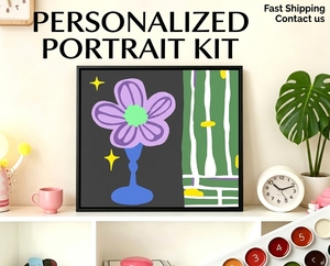 Kit <span class=keywords><strong>di</strong></span> Pittura Digitale Moderna Songwoo con Blocchi <span class=keywords><strong>di</strong></span> Colore, <span class=keywords><strong>Arte</strong></span> Floreale Viola Cartoon, Dipinto Acrilico Fatto a Mano su Tela con Numeri - Product Image 1
