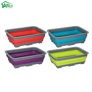 Bán Buôn Silicone Ráp Rửa Lưu Vực Xách Tay Gấp Món Ăn Pan Dish Tub Tiết Kiệm Không Gian Colapsaple Rửa Lên Bát Cho Nhà Bếp - Product Image 6