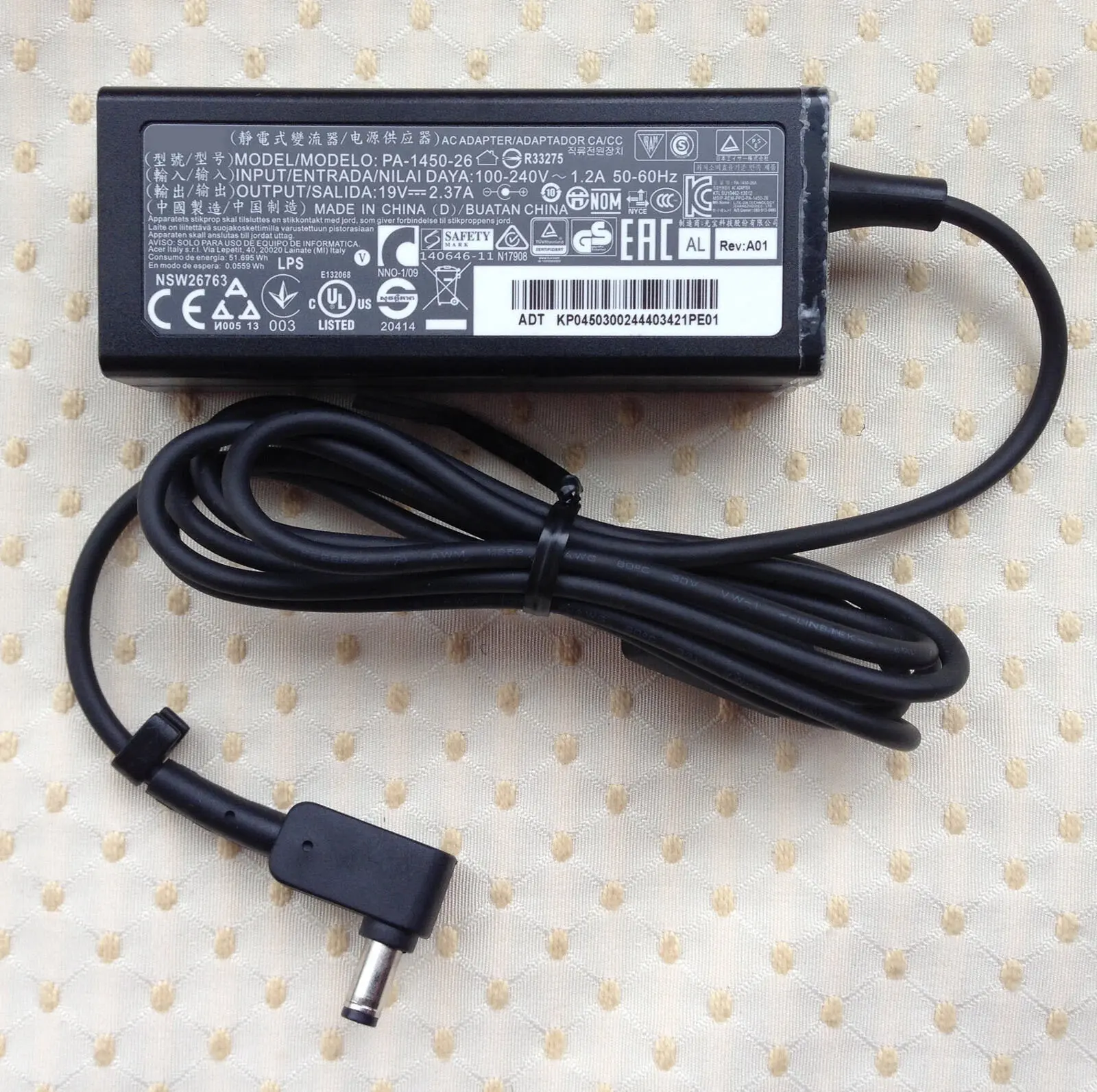 Weixinda 19V 2.37A 45W pour Acer Aspire 5 A515-43-R057 A515-43-R6WW Chargeur Adaptateur secteur