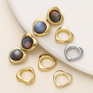 Heart Shape Gold Plated <b>Copper</b> Jewelry Findings For <b>Bracelet</b> Making DIY Accessories GA0584 - Product Image 1