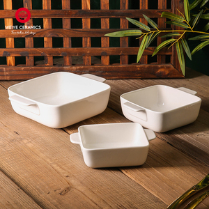 WEIYE Bandeja <span class=keywords><strong>para</strong></span> <span class=keywords><strong>Hornear</strong></span> Rectangular de Cerámica, Resistente a Altas Temperaturas, de Porcelana Blanca, <span class=keywords><strong>para</strong></span> Restaurantes y Cocinas - Product Image 3