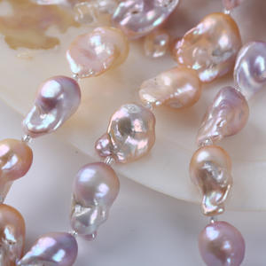 Perlas Barrocas de Agua Dulce Blancas de 13-16 mm, 18 cm, Barra Corta, Naturales, para Joyería DIY, Perlas Sueltas Púrpuras - Product Image 3