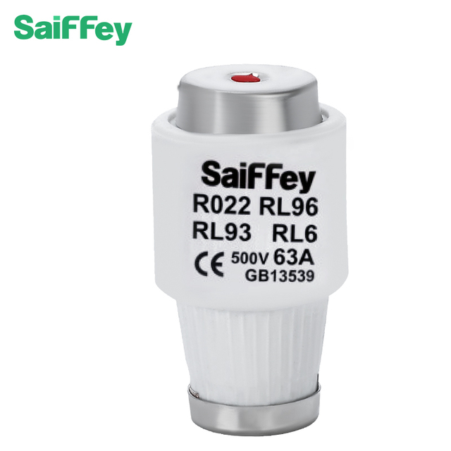 Saiffey RL6 AC/DC 500V Series Hrc Cylindrical Fuse Link R022 Screw Type Ceramic Fuse