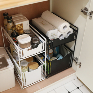 Cuisine Armoire <span class=keywords><strong>Placard</strong></span> <span class=keywords><strong>Organisateur</strong></span> D'étagère, Support De Rangement pour Comptoir et <span class=keywords><strong>Sous</strong></span> Évier, Étagère De Fil En Métal avec Tiroir - Product Image 2