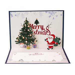 Wholesale Luxury Christmas Greeting Gift <b>Paper</b> Cards Custom 3D Pop-up with Offset Printing - Product Image 6