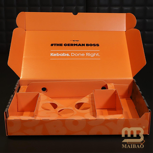 Caja de papel para llevar Shawarma para restaurante Halal árabe personalizada con divisor de cordero a la parrilla Doner Kebab almohada caja de embalaje - Product Image 2