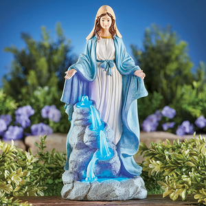 Estatua Católica Cristiana de Resina Hecha a Mano OEM, Estatua de Jardín de la Virgen María Pintada a Mano con Energía Solar Personalizada para la Venta - Product Image 4