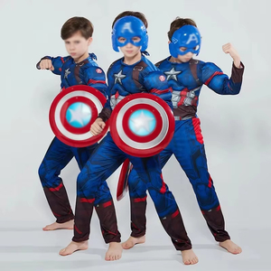 Muscle Boys Capitán Disfraz Niños Superhéroe Araña Músculo Mono Escudo Capa Trajes Película Juego Halloween <span class=keywords><strong>Carnaval</strong></span> <span class=keywords><strong>Disfraces</strong></span> - Product Image 2