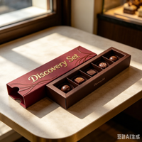 Boîte à tiroir en papier pliable avec logo personnalisé, dorure à chaud, 10 fenêtres, pour bonbons, chocolats et macarons, idéale pour les pâtisseries