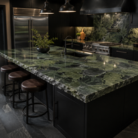 Grande dalle de quartzite naturel poli Avocatus pour plan de travail de cuisine, meuble-lavabo de salle de bain, revêtement mural, carrelage de sol