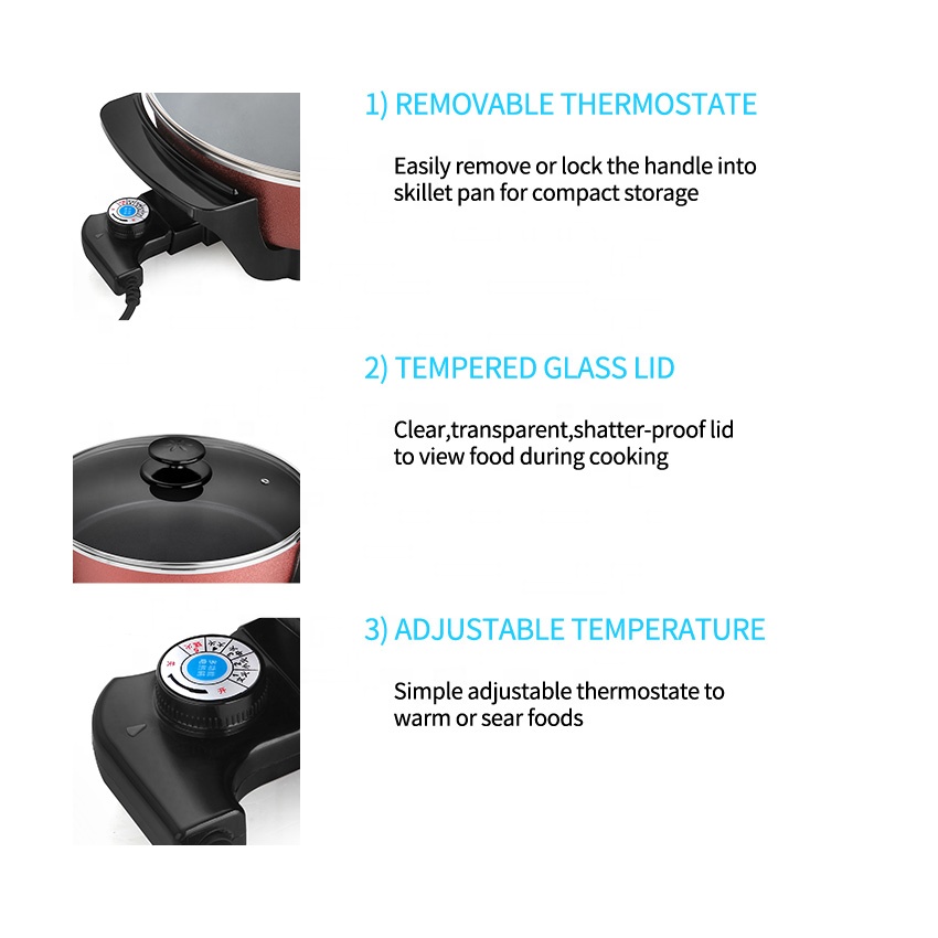 120v 200v electric frying pan