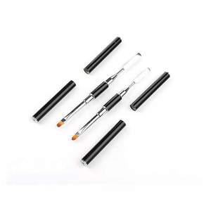 Pinceau à double tête rapide pour photothérapie et stylo applicateur de colle en acier pour extension et gaufrage d'ongles - Product Image 1