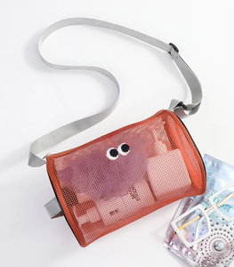 I-0774 Wholesale <b>Large</b> Capacity One Shoulder Portable Travel <b>Makeup</b> <b>Bag</b> Fashion Mesh Diagonal Swimming Toiletries Storage Zipper - Product Image 2