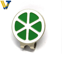 Cadeaux promotionnels, conception de logo, marqueur de balle de golf en métal argenté plaqué or, clip pour chapeau