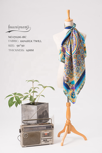 Sciarpa donna musulmana con testa quadrata personalizzata da donna <span class=keywords><strong>in</strong></span> pura <span class=keywords><strong>seta</strong></span> sciarpa scialle hijab - Product Image 5