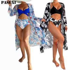 PASUXI Custom donna Plus Size Print Bikini Set 3 pezzi cinturino diviso costume da bagno Jacquard Leopard costumi da bagno Beachwear