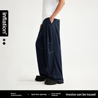 Pantalones Anchos de Algodón Lavado Estilo Urbano para Hombre, Moda Primavera/Verano 2026, Nueva Llegada, Sencillos y Versátiles