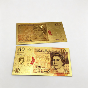 Billete de Banco Británico en Lámina de Oro GBP, 5, 10, 20, 50, 100, 7 Variantes, Colección Conmemorativa, Recuerdo, Regalo de Viaje - Product Image 3