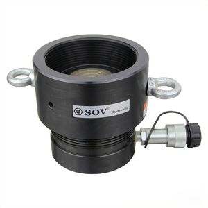 Vérin hydraulique professionnel 700 bars à simple effet, basse hauteur, avec écrou de blocage en acier, capacité 50T, modèle SOV-RCL-50-20 - Product Image 4