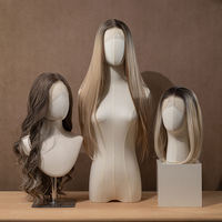 Tête de mannequin pour perruques, présentoir de vitrine, support de modèle recouvert de toile pour salon de coiffure et magasin de détail