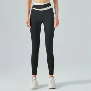 Pantalones de yoga de cintura alta para mujer, cintura alta, realce de cadera, bolsillo interior de plástico, pantalones deportivos para fitness