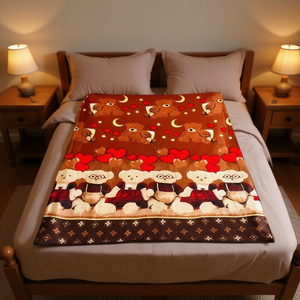 Couette Carla Depot Teddy Bear, taille matrimoniale, ultra douce, garnissage en polyester, pour toutes les saisons, usage domestique, style classique - Product Image 2