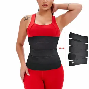 Banda elástica de entrenamiento con logotipo personalizado, envoltura de vendaje de abdomen, ropa moldeadora de cintura