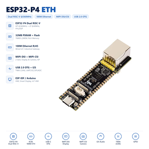 Carte de développement HT Waveshare ESP32-P4, MCU RISC-V ESP32-P4, Ethernet RJ45, prise en charge HMI, DeepSeek, Arduino pour l'apprentissage IA embarqué - Product Image 1