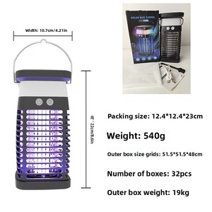 Lámpara Solar Antimosquitos para Exteriores, Modelo ZS-071, 110V, Fotocatalítica con Descarga Eléctrica, para Restaurantes y Patios - Product Image 6
