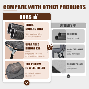 Cama Plegable para Camping con Personalización Ligera, Capacidad de Carga de 180 kg, Color Gris Oscuro, Moderna, con Bolsillo, Sin Marco de Acero, Proporciona Comodidad - Product Image 5