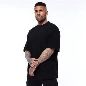 High Quality Hip Hop Men Drop Shoulder T-shirt Unisex Blank Custom Logo Loose Fashion Streetwear Mesh Plain Oversized T Shirts