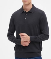 Polo en cachemire à boutons, pull-over en cachemire pour hommes, design classique personnalisé