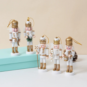 Handmade Wooden Nutcracker Soldier Doll Puppet <b>Drumming</b> Style Christmas Decoration for Holiday Small Ornament - Product Image 2