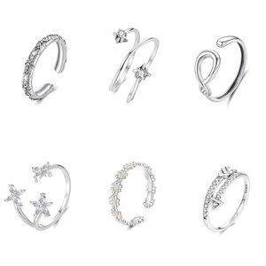 Nuovo arrivo di alta qualità all'ingrosso 925 in argento Sterling anelli eternità anello aperto con zirconi sintetici per le donne di design - Product Image 2
