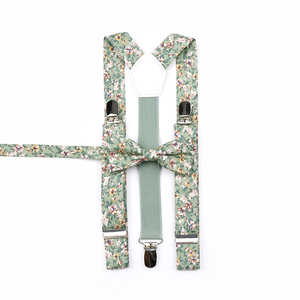 Conjuntos de <span class=keywords><strong>Tirantes</strong></span> <span class=keywords><strong>y</strong></span> Corbatas de Lazo de Algodón Floral Verde Salvia para Hombres, Mujeres <span class=keywords><strong>y</strong></span> Niños, <span class=keywords><strong>Tirantes</strong></span> Ajustables para Pantalones, Accesorio para Faldas de Niña, Regalo - Product Image 2