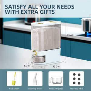 Multifunctional High Base American 10kg Rice Dispenser Food Grade PP Storage <b>Container</b> for Kitchen Cereal Grains Storage - Product Image 4