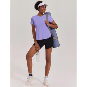 Womens Short Sleeve Workout <b>Top</b> Crew Neck <b>Asymmetric</b> <b>Hem</b> Lightweight Breathable Quick Dry Yoga Shirt Plus Size - Product Image 3