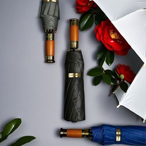 Promotion Manufacturer High Quality 105Cm Waterproof <b>Foldable</b> Wooden Handle Luxury Cheap Automatic Wholesale <b>Umbrella</b> for Men - Product Image 3
