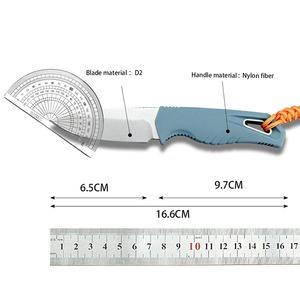 Couteau de chasse et de camping 18050 avec étui, équipement de montagne EDC pour extérieur, lame droite en acier D2, manche en nylon, portable - Product Image 6