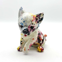 Sculpture de chien colorée en résine 3D, faite à la main et peinte à la main, style Lourdes, taille personnalisable, marque JXF, objet de collection, décoration intérieure