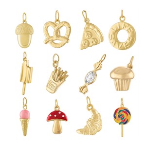Abundancia y Fortuna |   Colgantes de Acero Inoxidable con Baño de Oro PVD de 18K con Diseño de Frutas para la Creación de Joyas, Amuleto de la Suerte y la Prosperidad - Product Image 4