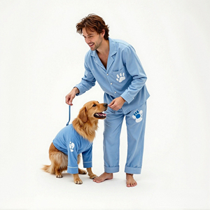 Pyjamas d'été de luxe Joymay pour chiens, vêtements de famille très vendus dans le même style avec maman et papa, spandex confortable en fibre de bambou pour chiens - Product Image 1
